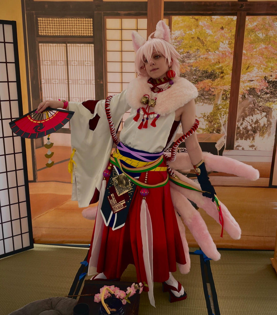 idolish7 kujou tenn fox kitsune nine tails fan japanese anime boston satin faux fur