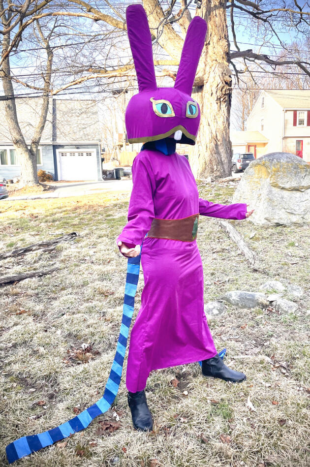purple bunny legend of zelda ravio cosplay tunic scarf eva foam helmet mask